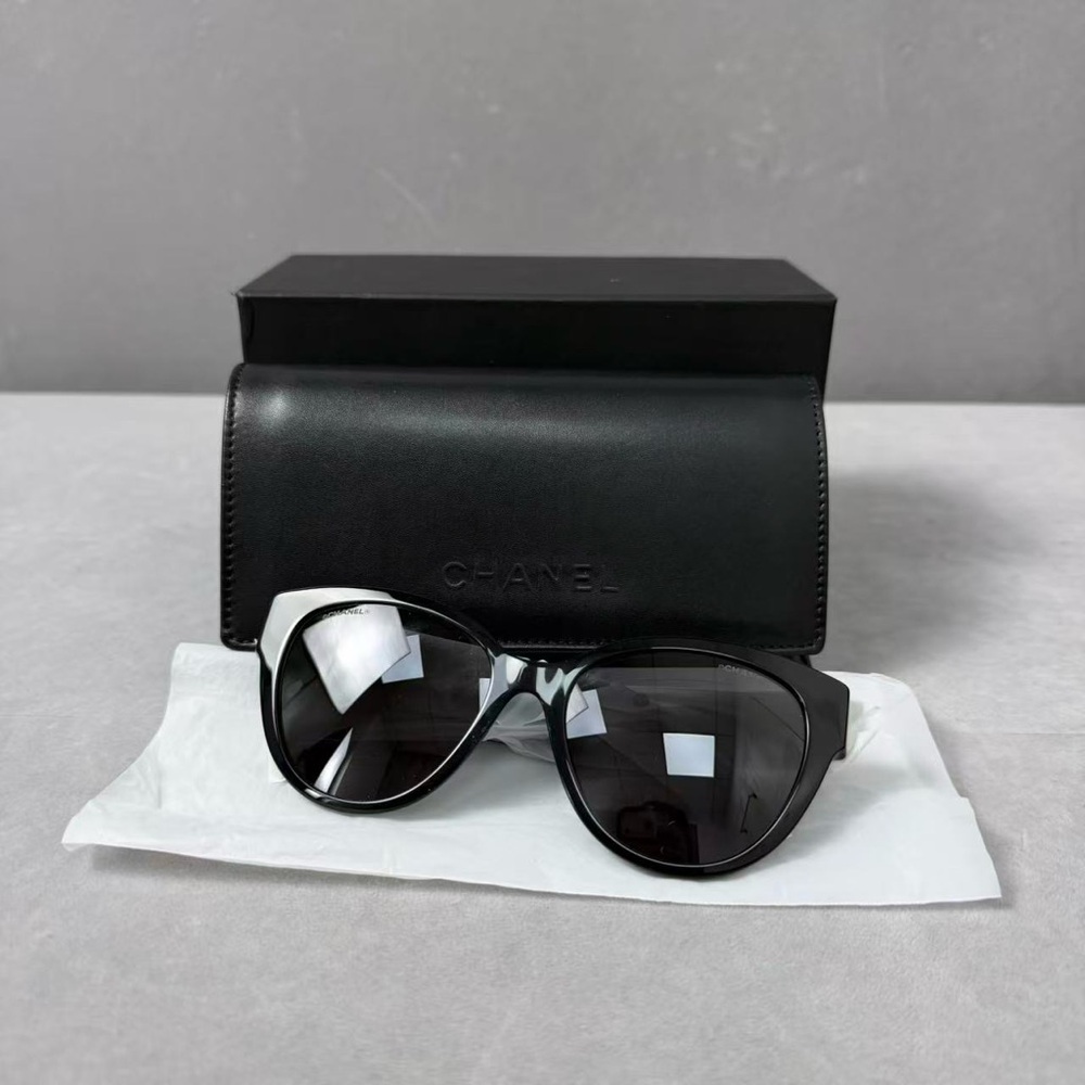 Authentic CHANEL Black and Silver Men's Sunglasses